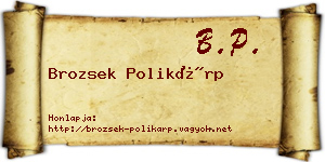 Brozsek Polikárp névjegykártya